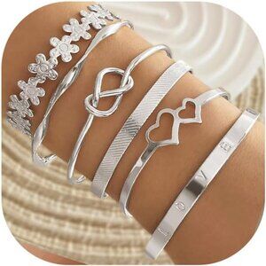 19Pcs Gold Bangle Bracelets Set for Women Boho Multi Layer Stack Textured Bracel